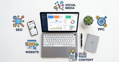 digital marketing services like SEO social media PPC and website development