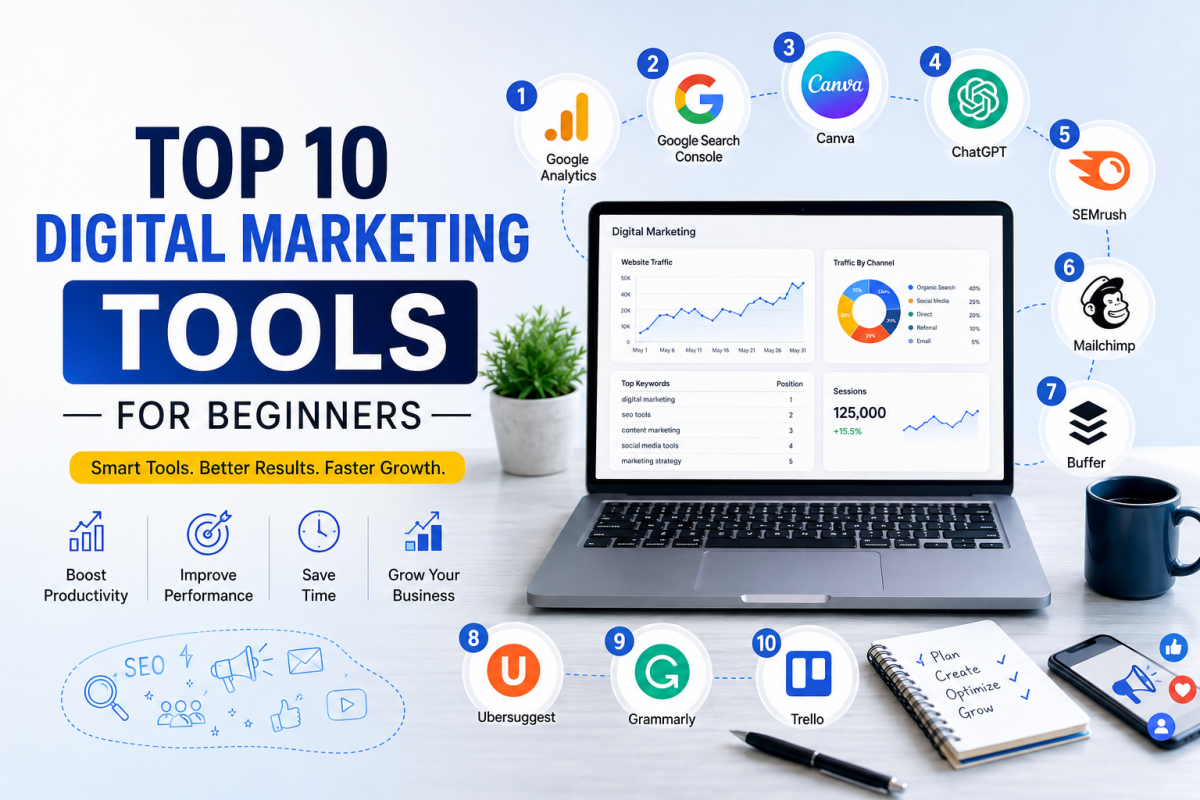 Top 10 Digital Marketing Tools for Beginners